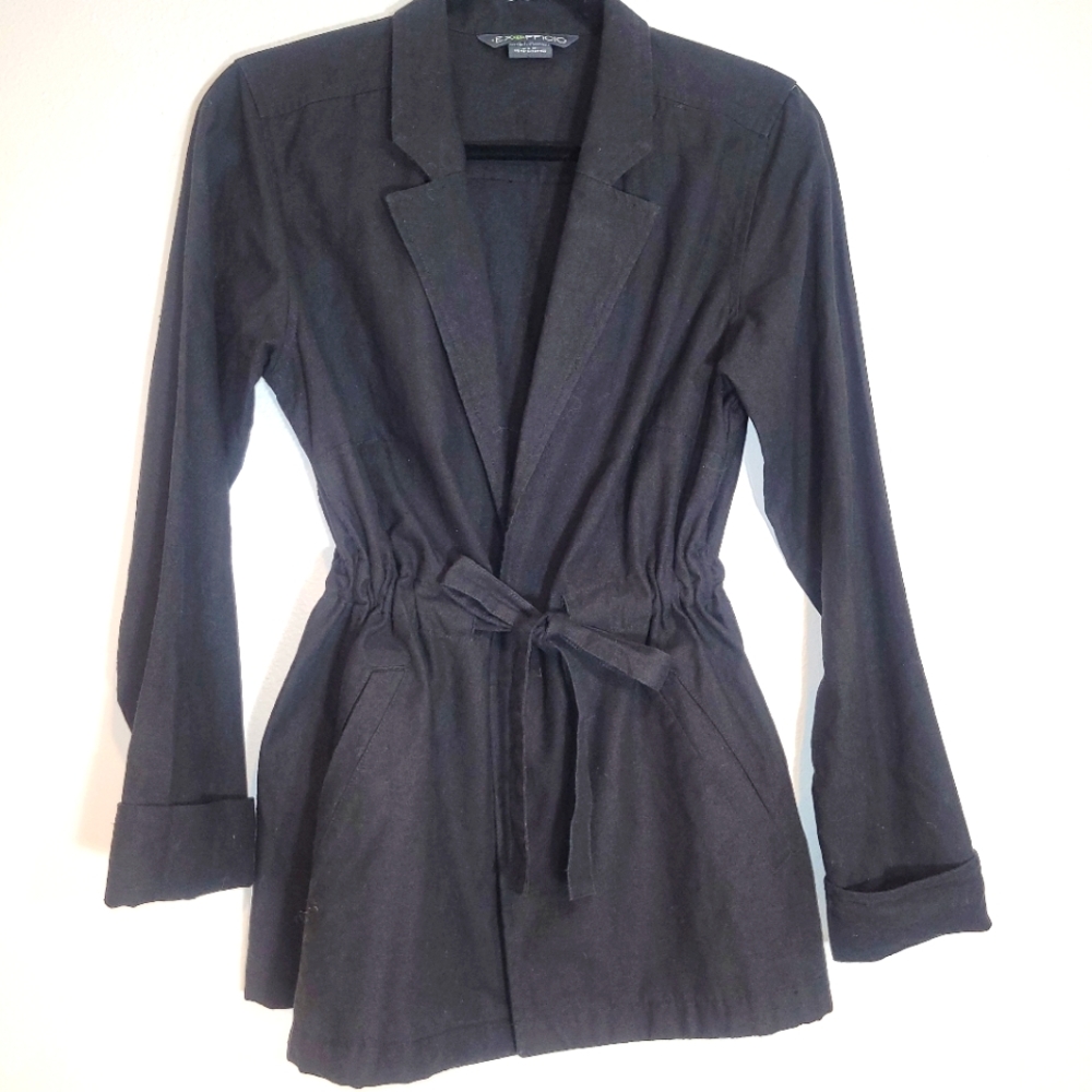 ExOfficio Linen Blend Black Blazer Jacket